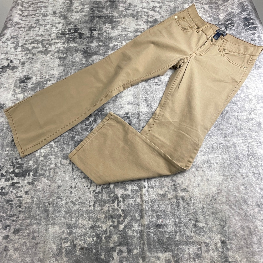 Polo Jeans Company Womens 6x30 Low‎ Rise Boot Cut Jeans Light Brown Tan Cotton - Picture 2 of 12